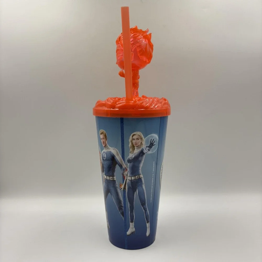 Marvel Fantastic Four‎ 32 Oz Human Torch Tumbler Cup With Lid Straw 2025 Movie